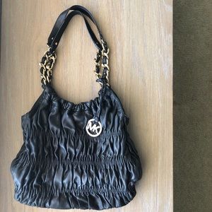 Michael Kors ruched soft leather bag